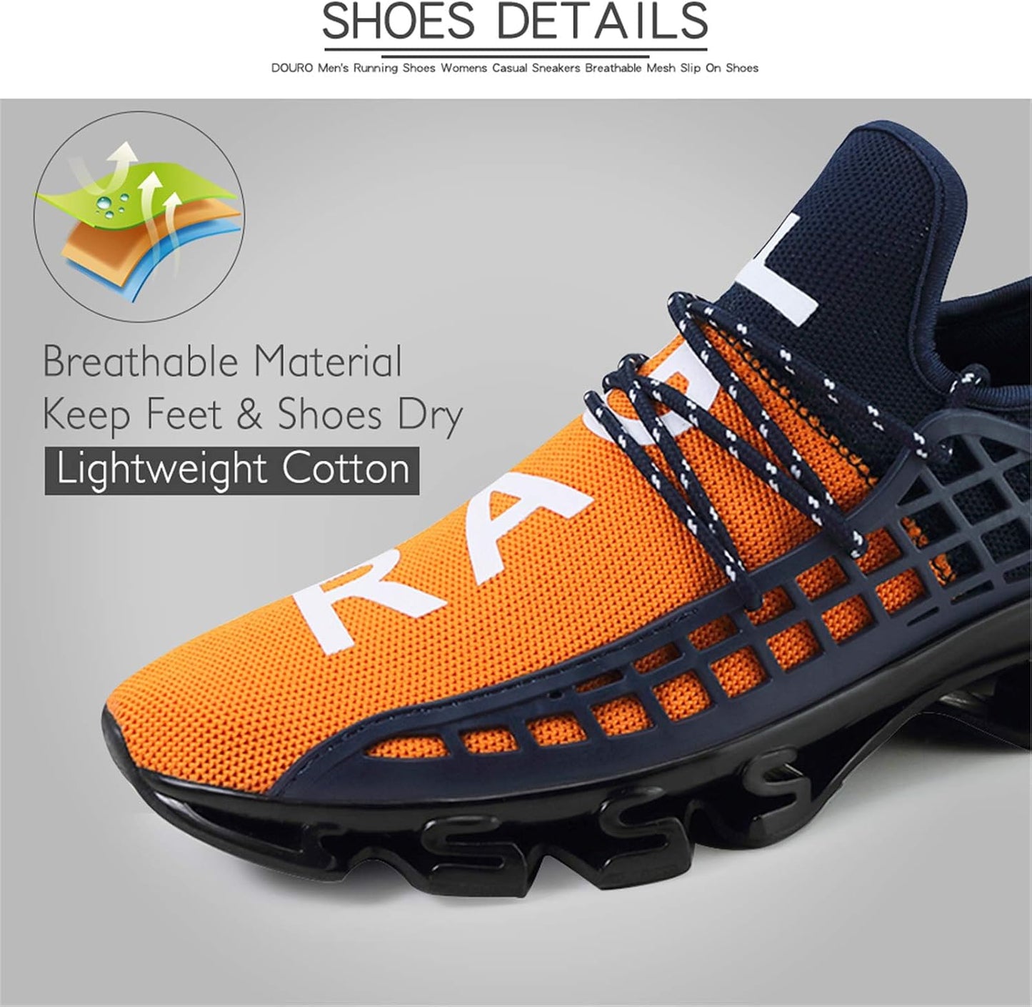Mens Slip on Road Running Shoes Breathable Lightweight Comfortable Walking Shoes Athletic Gym Tennis Shoes for Men
