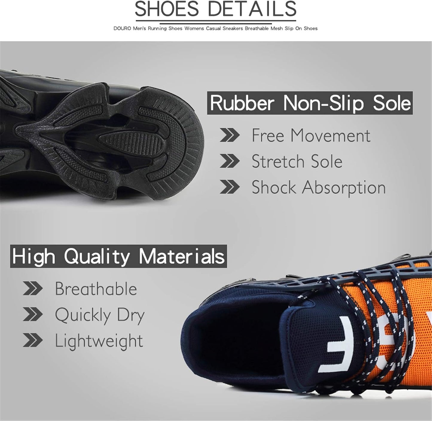 Mens Slip on Road Running Shoes Breathable Lightweight Comfortable Walking Shoes Athletic Gym Tennis Shoes for Men